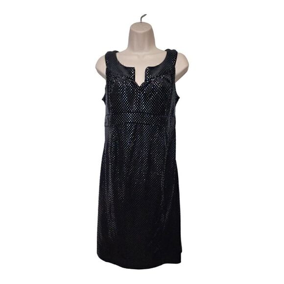 Mimi Maternity Black Sequin Notched Neckline Built-in Tie Dress Size Small - Picture 1 of 8